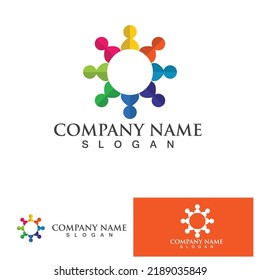 Plantilla de diseño de logotipos comunitarios para equipos o grupos.diseño de redes e iconos sociales 