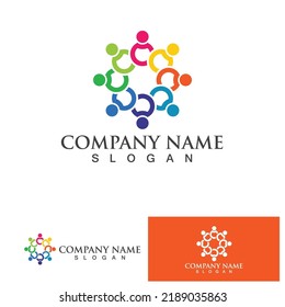 Vorlage für das gemeinschaftliche Logo-Design für Teams oder Gruppen.Netzwerk- und Sozialsymboldesign 