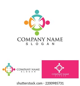 Community Logo Design Template for Teams or Groups.network and social icon design 