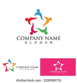 Community Logo Design Template for Teams or Groups.network and social icon design 