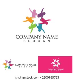 Community Logo Design Template for Teams or Groups.network and social icon design 