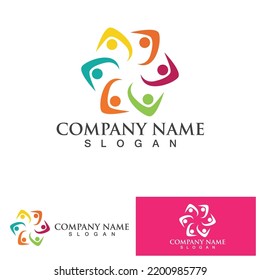 Community Logo Design Template for Teams or Groups.network and social icon design 