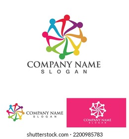Plantilla de diseño de logotipos comunitarios para equipos o grupos.diseño de redes e iconos sociales 