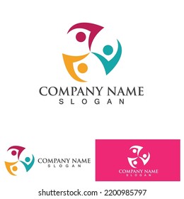 Community Logo Design Template for Teams or Groups.network and social icon design 