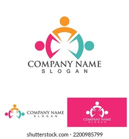 Community Logo Design Template for Teams or Groups.network and social icon design 