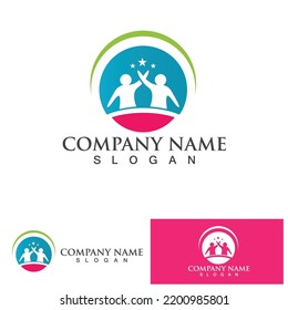 Community Logo Design Template for Teams or Groups.network and social icon design 