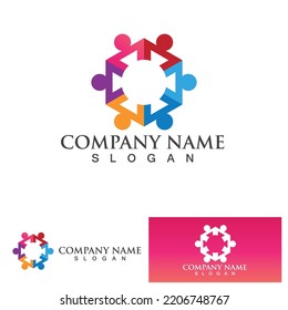 Community Logo Design Template for Teams or Groups.network and social icon design 