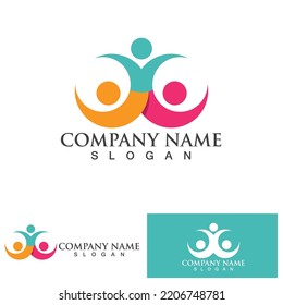 Plantilla de diseño de logotipos comunitarios para equipos o grupos.diseño de redes e iconos sociales 