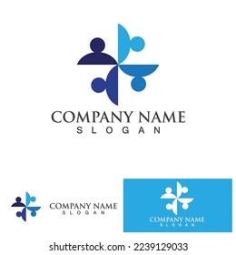 Community Logo Design Template for Teams or Groups.network and social icon design 