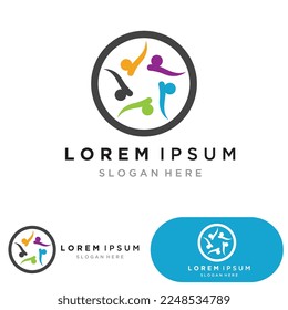 Community Logo Design Template for Teams or Groups.network and social icon design 