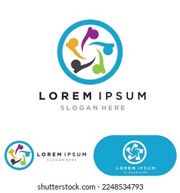 Plantilla de diseño de logotipos comunitarios para equipos o grupos.diseño de redes e iconos sociales 
