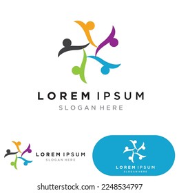 Community Logo Design Template for Teams or Groups.network and social icon design 