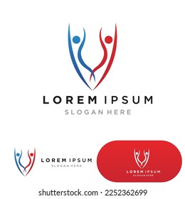 Community Logo Design Template for Teams or Groups.network and social icon design 