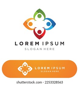 Community Logo Design Template for Teams or Groups.network and social icon design 