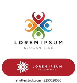 Plantilla de diseño de logotipos comunitarios para equipos o grupos.diseño de redes e iconos sociales 
