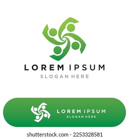 Plantilla de diseño de logotipos comunitarios para equipos o grupos.diseño de redes e iconos sociales 