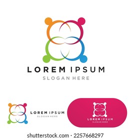 Plantilla de diseño de logotipos comunitarios para equipos o grupos.diseño de redes e iconos sociales 