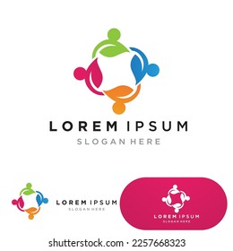 Plantilla de diseño de logotipos comunitarios para equipos o grupos.diseño de redes e iconos sociales 