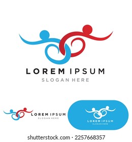 Community Logo Design Template for Teams or Groups.network and social icon design 