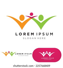 Vorlage für das gemeinschaftliche Logo-Design für Teams oder Gruppen.Netzwerk- und Sozialsymboldesign 