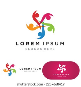 Plantilla de diseño de logotipos comunitarios para equipos o grupos.diseño de redes e iconos sociales 