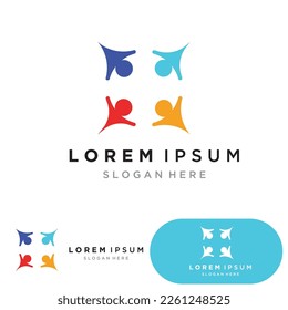 Plantilla de diseño de logotipos comunitarios para equipos o grupos.diseño de redes e iconos sociales 