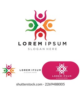 Plantilla de diseño de logotipos comunitarios para equipos o grupos.diseño de redes e iconos sociales 