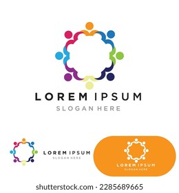 Plantilla de diseño de logotipos comunitarios para equipos o grupos.diseño de redes e iconos sociales 