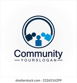 Community Logo Design Template for Teams or Groups. network and social icon design 