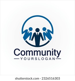 Community Logo Design Template for Teams or Groups. network and social icon design 