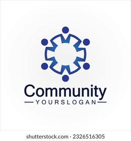 Community Logo Design Template for Teams or Groups. network and social icon design 