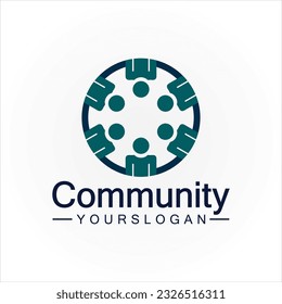 Community Logo Design Template for Teams or Groups. network and social icon design 