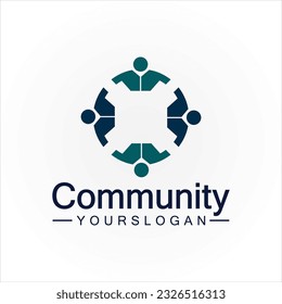 Community Logo Design Template for Teams or Groups. network and social icon design 