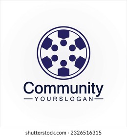 Community Logo Design Template for Teams or Groups. network and social icon design 