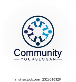 Plantilla de diseño de logotipo comunitario para equipos o grupos. diseño de iconos sociales y de red 