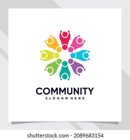 Community logo design template with unique concept