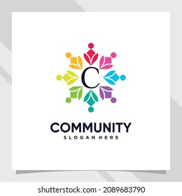 Community logo design template with unique concept