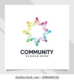 Community logo design template with unique concept