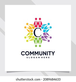 Plantilla de diseño de logotipo comunitario con un concepto único