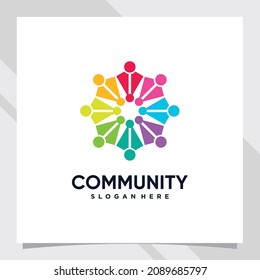 Plantilla de diseño de logotipo comunitario con un concepto único