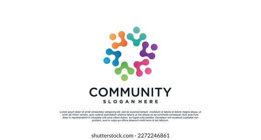 Community logo design with unique concept Premium Vector