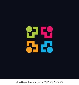 Community logo design vector with creative idea