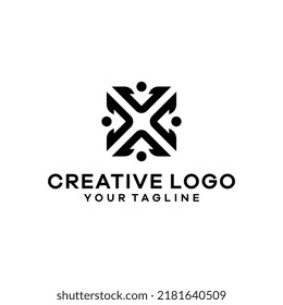 Gemeinschaftslogo, Vektorgrafik einzeln auf weißem Hintergrund