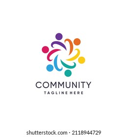 Community logo design vector Premium Vector