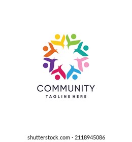 Community logo design vector Premium Vector