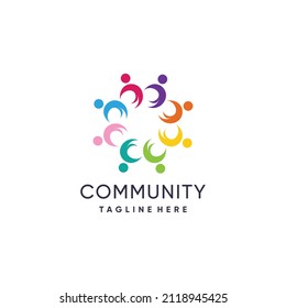 Community logo design vector Premium Vector