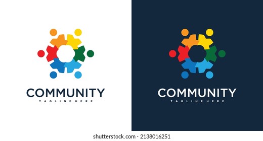 Vector de diseño de logotipo comunitario para equipo y grupo. Vector Premium