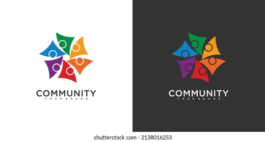 Vector de diseño de logotipo comunitario para equipo y grupo. Vector Premium