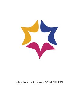 community logo design vector template with using abstract people icon in circle formation