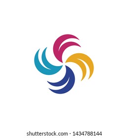 community logo design vector template with using abstract people icon in circle formation